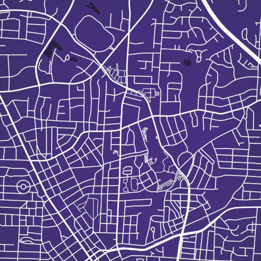 High Point University Campus Map Art by City Prints