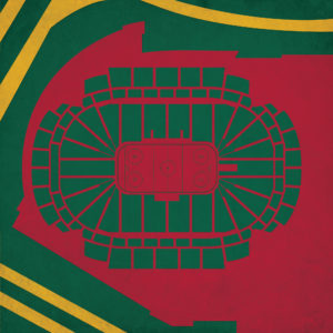 xcel Energy Center Map Art by City Prints
