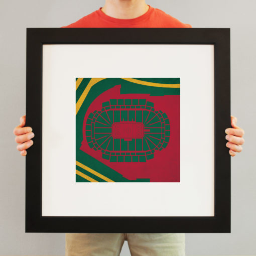 xcel Energy Center Map Art by City Prints - Image 3