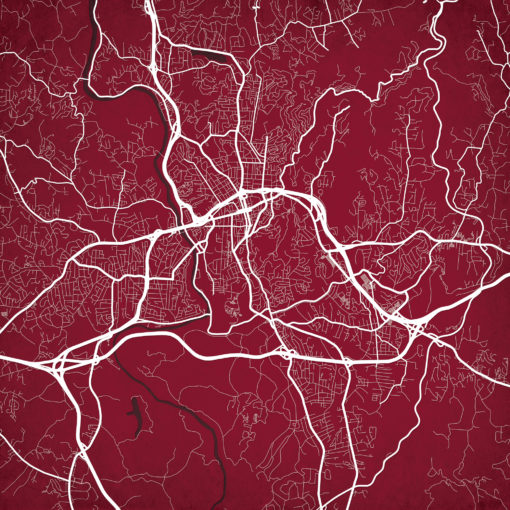 Asheville, North Carolina Map Art by City Prints