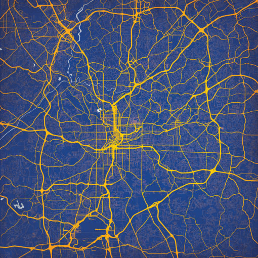 Atlanta, Georgia Map Art by City Prints