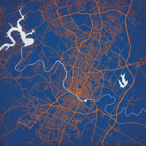 Austin, Texas Map Art by City Prints