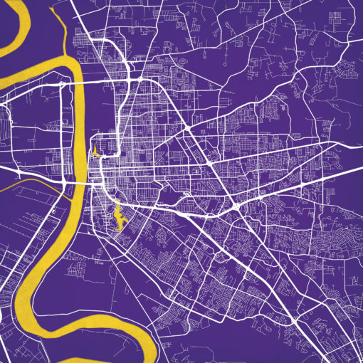 Baton Rouge, Louisiana Map Art by City Prints