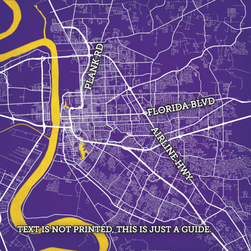 Baton Rouge, Louisiana Map Art by City Prints - Image 2