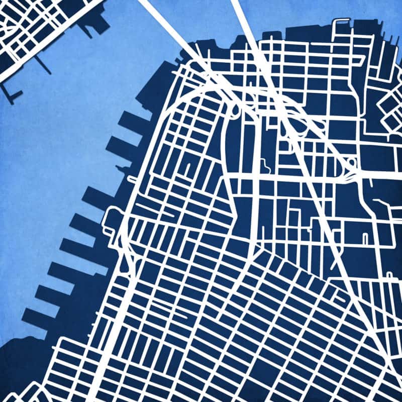 Brooklyn, New York Map Art by City Prints The Map Shop