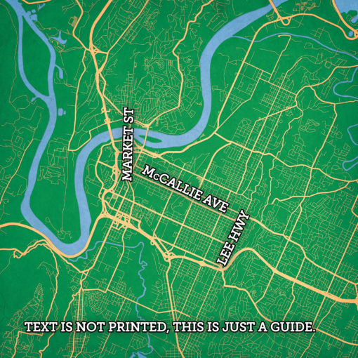 Chattanooga, Tennessee Map Art by City Prints - Image 2