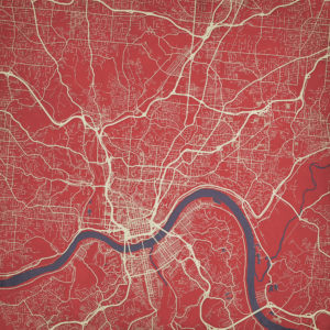 Cincinnati, Ohio Map Art by City Prints