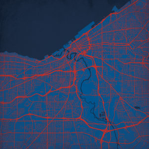 Cleveland, Ohio Map Art by City Prints