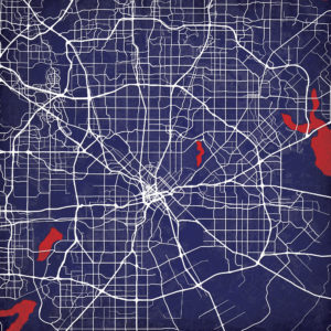 Dallas, Texas Map Art by City Prints