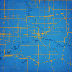 Des Moines, Iowa Map Art by City Prints