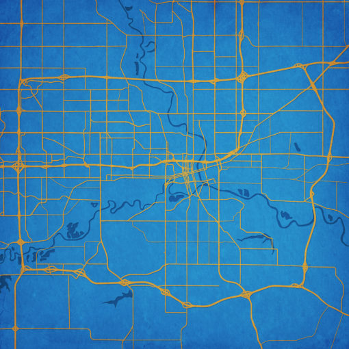 Des Moines, Iowa Map Art by City Prints