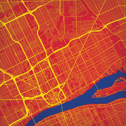 Detroit, Michigan Map Art by City Prints