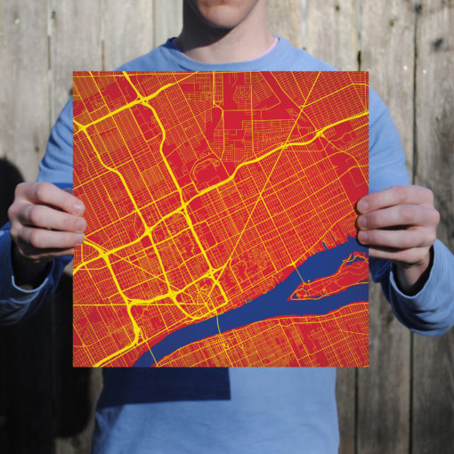 Detroit, Michigan Map Art by City Prints - Image 3