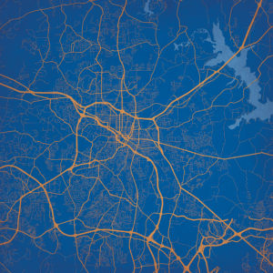 Durham, North Carolina Map Art by City Prints