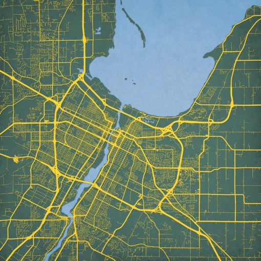 Green Bay, Wisconsin Map Art by City Prints