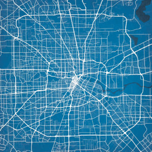Houston, Texas Map Art by City Prints