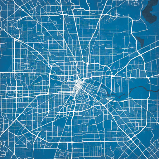 Houston, Texas Map Art by City Prints