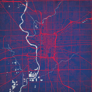 Indianapolis, Indiana Map Art by City Prints