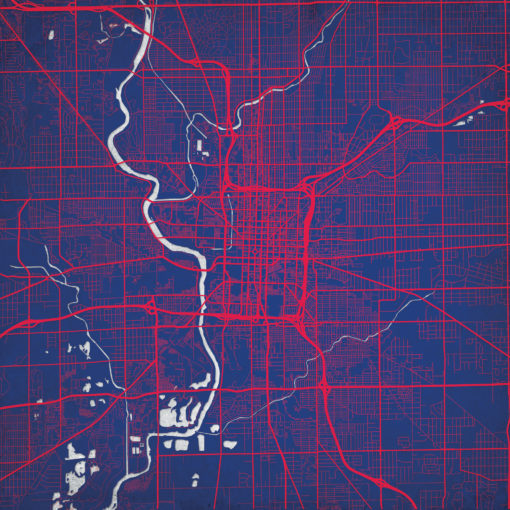 Indianapolis, Indiana Map Art by City Prints