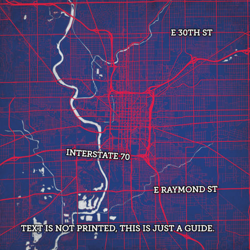 Indianapolis, Indiana Map Art by City Prints - Image 2