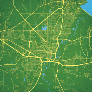 Jackson, Mississippi Map Art by City Prints