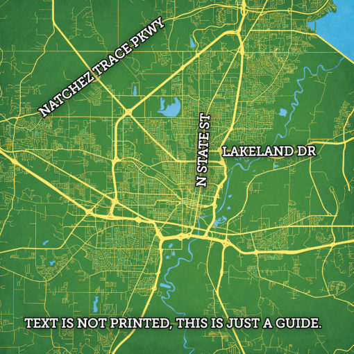 Jackson, Mississippi Map Art by City Prints - Image 2