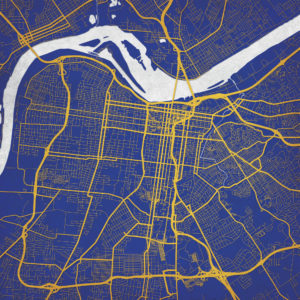 Louisville, Kentucky Map Art by City Prints