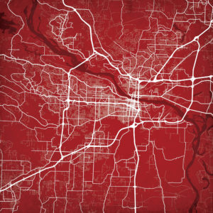 Little Rock, Arkansas Map Art by City Prints