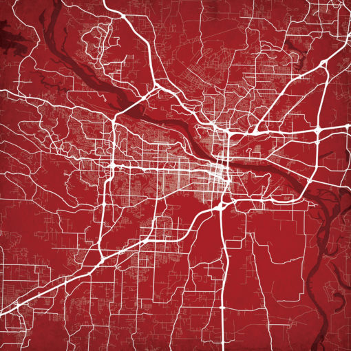 Little Rock, Arkansas Map Art by City Prints