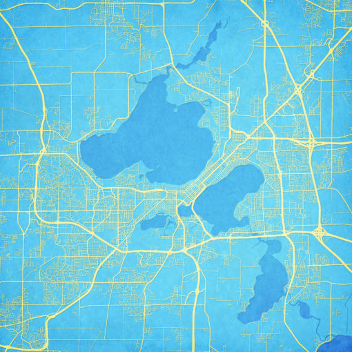 Madison, Wisconsin Map Art by City Prints