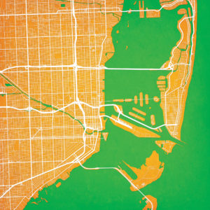 Miami, Florida Map Art by City Prints