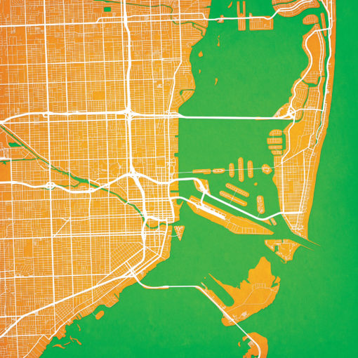 Miami, Florida Map Art by City Prints