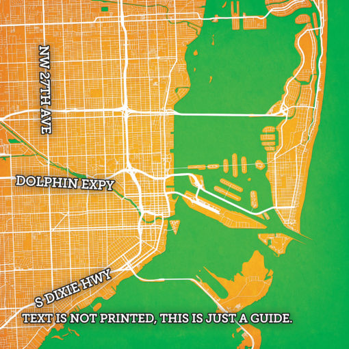 Miami, Florida Map Art by City Prints - Image 2