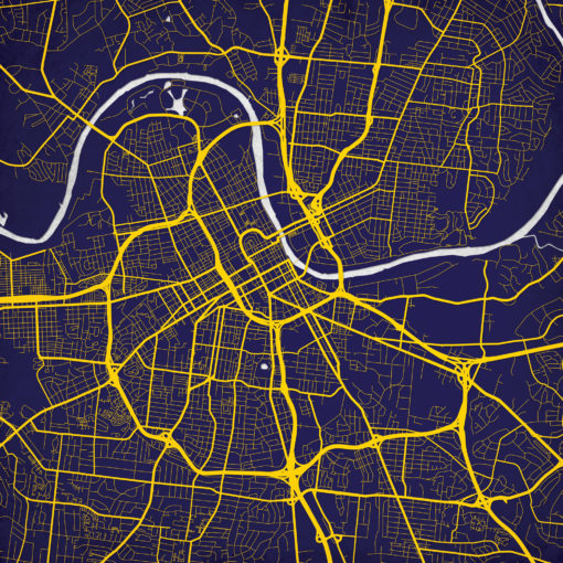 Nashville, Tennessee Map Art by City Prints