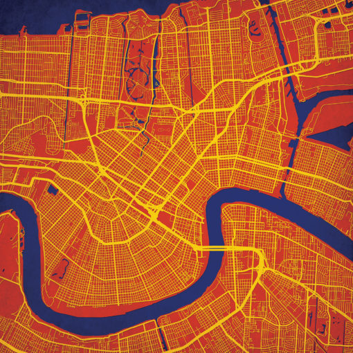 New Orleans, Louisiana Map Art by City Prints