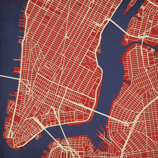 New York City, Lower Manhattan Map Art by City Prints