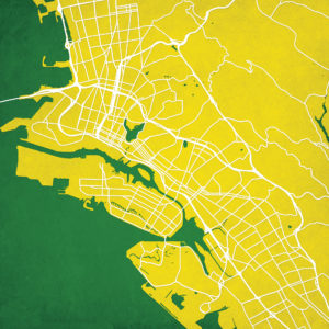 Oakland, California Map Art by City Prints