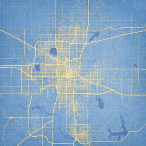 Oklahoma City, Oklahoma Map Art by City Prints