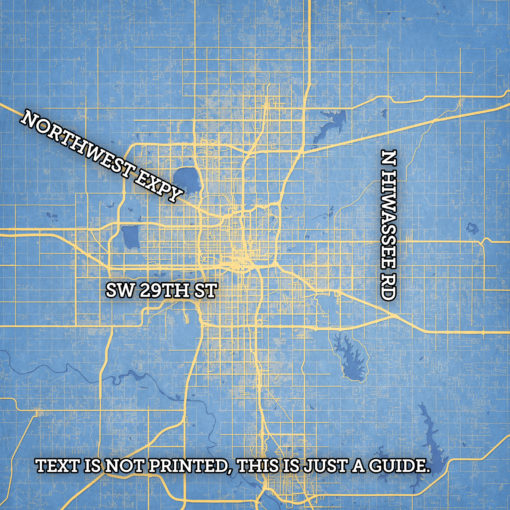 Oklahoma City, Oklahoma Map Art by City Prints - Image 2