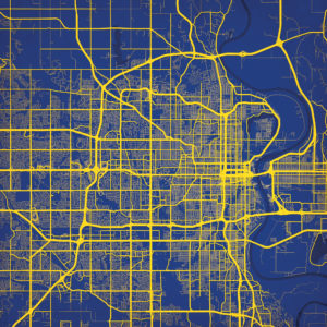 Omaha, Nebraska Map Art by City Prints