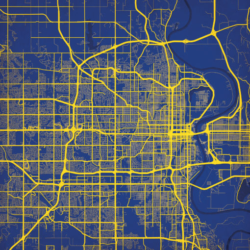 Omaha, Nebraska Map Art by City Prints