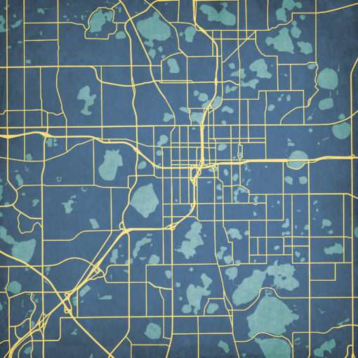 Orlando, Florida Map Art by City Prints