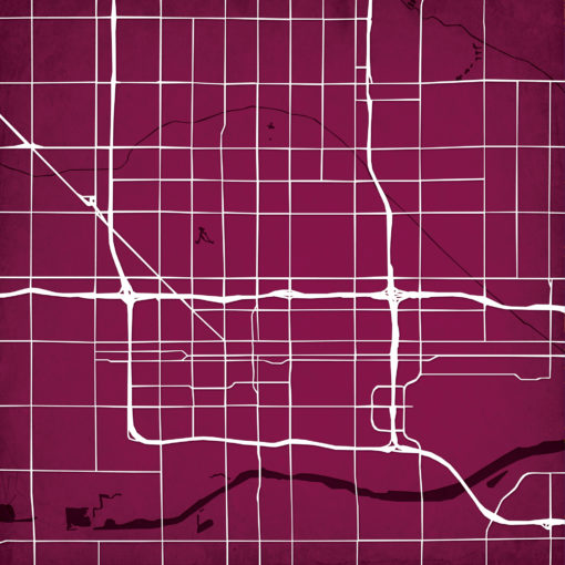 Phoenix, Arizona Map Art by City Prints