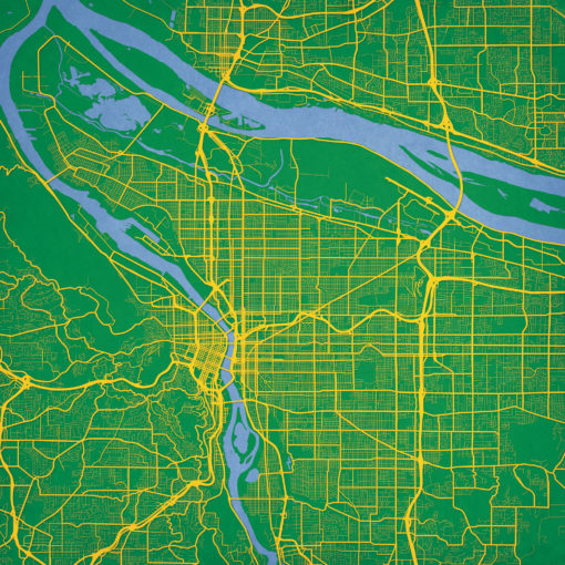 Portland, Oregon Map Art by City Prints