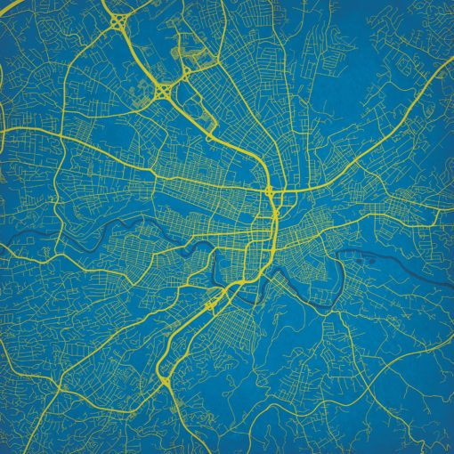 Roanoke, Virginia Map Art by City Prints