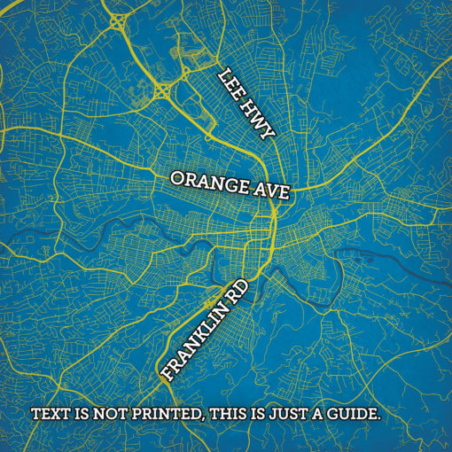 Roanoke, Virginia Map Art by City Prints - Image 2