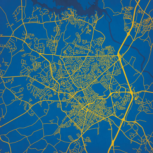 Rock Hill, South Carolina Map Art by City Prints
