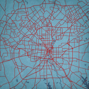 San Antonio, Texas Map Art by City Prints