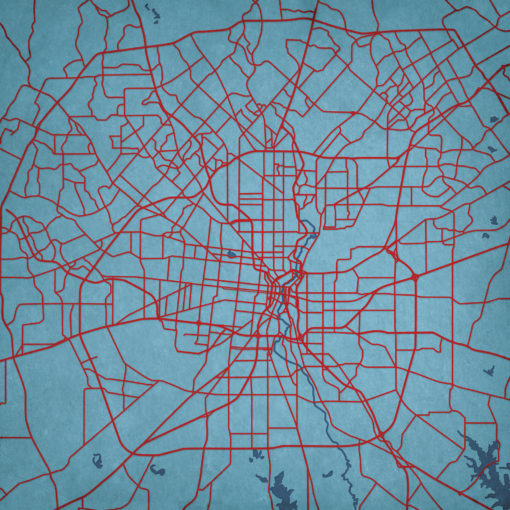 San Antonio, Texas Map Art by City Prints