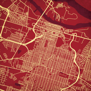 Savannah, Georgia Map Art by City Prints